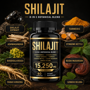 Extrait de résine de Shilajit naturel, capsules d'extraits d'herbes multiples pour le soutien immunitaire des adultes, antioxydant, énergie, 60 capsules/flacon - Product Image 5
