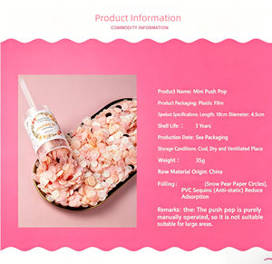 Factory Price Push Pop <b>Wedding</b> Bachelorette Party Supplies Decoration Round Shaped Tissue Paper <b>Confetti</b> Cannon Popper 18cm - Product Image 6