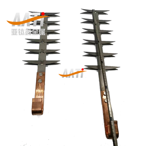 Tùy chỉnh bạch kim tráng Titan <span class=keywords><strong>anode</strong></span> móc cho quá trình oxy hóa nhôm điện phân đánh bóng cắt & Hàn dịch vụ - Product Image 2