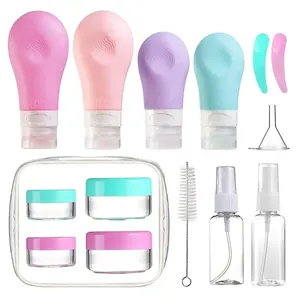 Kit de voyage en silicone anti-fuite pour cosmétiques et accessoires de toilette, avec logo personnalisé - Product Image 1