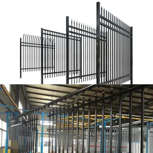 Dekorativer dekorativer Sicherheits speer oberer Zaun pulver beschichteter schwarz geschweißter Aluminium-Lattenzaun