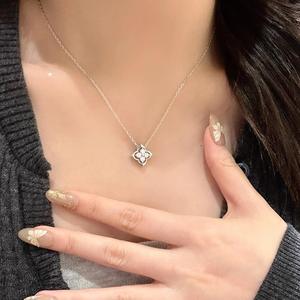 Collier pendentif en argent pur S925, style antique, petit seau doré, couleur diamant, brossé, étoile octogonale, kaléidoscope, bijoux fins - Product Image 2