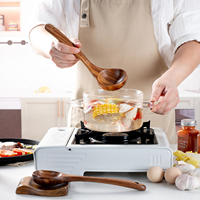 Ensemble d'ustensiles de cuisine en bois de teck de qualité alimentaire Offre Spéciale