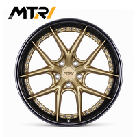 جنوط سيارات ذهبية بحافة سوداء، تصميم خماسي الأذرع، مقاس 18 بوصة، 5x114.3، جنوط مصنوعة من قطعتين، متوفرة بالجملة