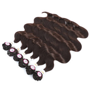 X-TRESS En Gros Pas Cher Prix Bonne Qualité Base <span class=keywords><strong>Couleur</strong></span> Extensions De Cheveux Synthétiques Pour Femmes Résistant À La Chaleur Synthétique Cheveux Faisceaux - Product Image 2