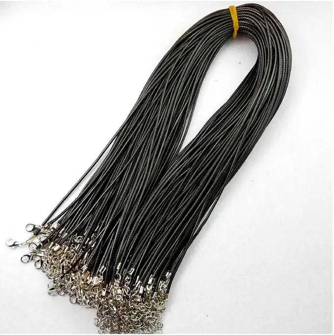 multi size black waxed necklace cord