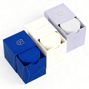 Bespoke gold stamp logo premium caja de vela scented candle jar box drawer packaging luxury paper tube box packaging for candles - Product Image 3