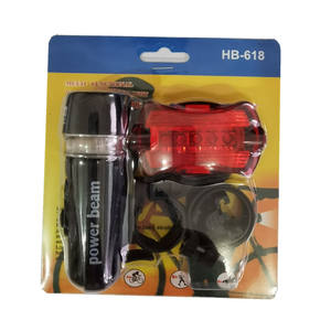 Ensemble de feux de vélo Power Beam avec supports, feux avant et arrière à LED pour la conduite nocturne, noir, étanche IPX4, 4 modes - Product Image 2