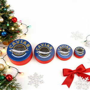 Fabricant de boîtes métalliques rondes personnalisées, qualité alimentaire, 30g, 50g, <span class=keywords><strong>100g</strong></span>, 125g, 250g, 500g, 1kg, boîte en étain pour <span class=keywords><strong>caviar</strong></span> sous vide, emballage en boîte en étain dorée - Product Image 4