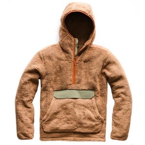 <strong>Lined</strong> Quarter Zip Custom Blank <strong>Men's</strong> <strong>Sherpa</strong> Fleece Pullover <strong>Hoodie</strong> with Letter Pattern Digital Printing Winter Warm Eco-Friendly - Product Image 1