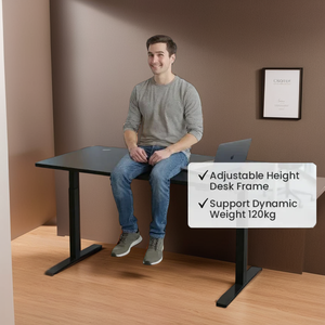 โต๊ะปรับระดับความสูงได้เกรดผู้บริหารพร้อมมอเตอร์คู่และโครงสร้างทนทาน2ขั้น - Product Image 1