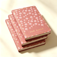 Carnet de notes quotidien A5 à couverture rigide, motif floral personnalisé, journal d'écriture, cadeau, papeterie