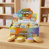 Großhandel Displaybox Squishy Gedämpftes Knödel-Spielzeug Langsam Aufsteigendes Stress-Party-Spielzeug Farbperlen Fidget Sensorisches Spielzeug mit Dampfgarer