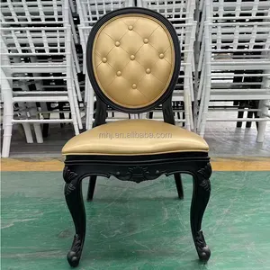 Stackable Resin Luxury Black Wedding Chair For Events Party