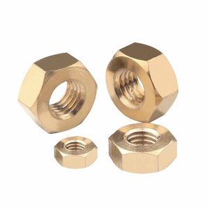 Brass Hex Nuts M4 M5 M6 M8 M10 M12 M14 M16 Metric External Hex GB6170 Level 4.8 True Colors - Product Image 1