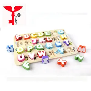 लकड़ी Letterl पहेली और लकड़ी वर्णमाला पहेली खिलौने बच्चों के लिए सीखने शैक्षिक खिलौने