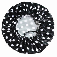 Bonnet de bain imperméable en satin imprimé, grande taille, réglable, nouvelle version améliorée, avec doublure en PEVA.