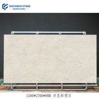 Grande dalle de pierre frittée Foshan Grand Stone 1200x2700x9mm, antibactérienne, protection incendie A1, pour usage domestique et extérieur