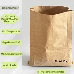 <span class=keywords><strong>Sac</strong></span> en papier kraft 3 plis de 25 kg avec doublure PE pliable en M, option anti-humidité <span class=keywords><strong>pour</strong></span> engrais composé NPK, emballage industriel agricole - Product Image 5