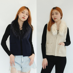 <span class=keywords><strong>Gilet</strong></span> en <span class=keywords><strong>laine</strong></span> pour <span class=keywords><strong>femme</strong></span> Tyan, très vendu, de haute qualité, luxueux, avec grand col en vraie fourrure de raton laveur, élégant, long, en <span class=keywords><strong>laine</strong></span>. - Product Image 6