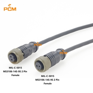 Cable MIL-Spec MIL-<span class=keywords><strong>DTL</strong></span>-5015 de <span class=keywords><strong>2</strong></span> Pines Hembra a Hembra MS3106-14S-9S para Sensor de Vibración de Control Industrial, Acelerómetro ICP IEPE - Product Image 2