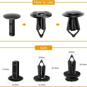 Car Push Type <b>Clips</b> 150Pcs With Remover <b>Tool</b> For Bumper Mudguard Repair Replacement Fastener Plastic - Product Image 2
