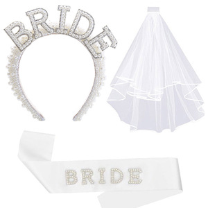 Diadema <span class=keywords><strong>de</strong></span> Novia con Perlas, Banda <span class=keywords><strong>de</strong></span> Futura Novia con Perlas, Velo <span class=keywords><strong>de</strong></span> Novia, <span class=keywords><strong>Regalos</strong></span> para Despedida <span class=keywords><strong>de</strong></span> Soltera, Decoración para Fiesta <span class=keywords><strong>de</strong></span> Compromiso - Product Image 1