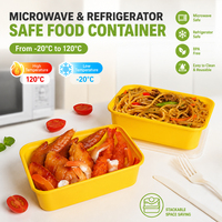 Contenant alimentaire jetable rectangulaire transparent de 650 ml avec couvercle, en bagasse de canne à sucre, biodégradable, sans BPA, qualité alimentaire PP, vente chaude