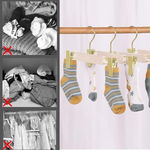 Solid Wood Jeans Skirt Pant Hanger with Swivel <b>Hook</b> Trouser Hangers for Jeans Slacks Underwear Wooden Hangers with Clips - Product Image 3
