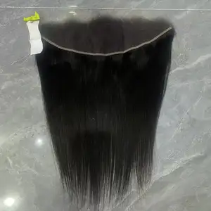 Brezilyalı saç doğal renk 13x 4 cephe dantel kapatma 30 inç demetleri fransız dantel ucuz