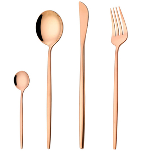 Juego de Cubiertos de Acero Inoxidable Color Oro Rosa, Cuchara, Tenedor, Cuchillo, Juego de Cubiertos para Mesa de Comedor y Cocina, por Exportadores - Product Image 5