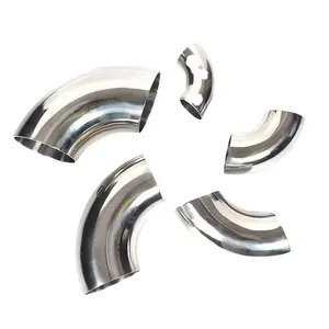 Sanitary stainless steel factory seamless welded seamless 90 degree elbow fittings for pipe connection bends