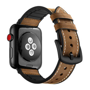 Nieuwe Aankomst Echt Lederen Siliconen Horlogebandje Voor Apple Watch <span class=keywords><strong>Band</strong></span> 38Mm 42Mm Oem - Product Image 4