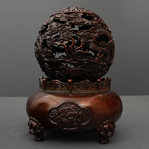 Figura Decorativa de Feng Shui Tradicional de Latón Tallado Jiuzhuan Qiankun, Artesanía Metálica de Escritorio, Adorno Creativo para Decoración del Hogar - Product Image 4