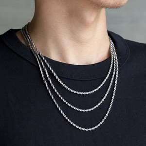 2mm/3mm/4mm/5mm 힙합 18K PVD 골드 도금 남성 체인 고급 보석 스테인레스 스틸 트위스트 로프 체인 목걸이 - Product Image 2