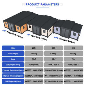 Casa Container Espandibile Design <span class=keywords><strong>Moderno</strong></span> Traspirante Pieghevole Casa <span class=keywords><strong>Mobile</strong></span> Prefabbricata Soggiorno 20ft 40ft Cina - Product Image 2