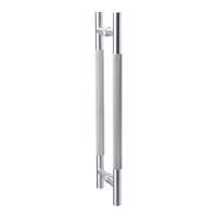 Poignée de porte de bureau double face en acier inoxydable SUS304, à motif diamant, pour porte en verre, installation facile