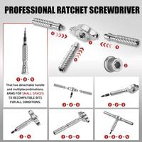 Set Obeng Ratchet Multifungsi 66-in-1 Magnetik Mini untuk Perbaikan Rumah Tangga, PC, Meja, Peralatan Tangan Aluminium OEM