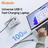 Mcdodo 674/671 Câble rapide 2-en-1 1.5 mètres 100W E-mark Chip Smart Cables 2 en 1 Câble de données USB-C pour iPhone Android Laptop Travel