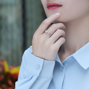 Anillo de Compromiso de Plata de Ley 925 con Moissanita VVS y Diamante de Laboratorio, Chapado en Oro de 14K, para Mujer, Regalo de Joyería, Venta al por Mayor - Product Image 3