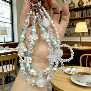 Sangle <span class=keywords><strong>de</strong></span> téléphone <span class=keywords><strong>de</strong></span> luxe en perles roses, un accessoire indispensable pour les filles, design élégant - Product Image 4