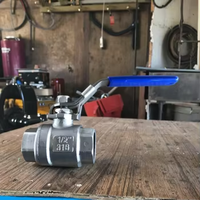 2Pc Cast 2000 WOG NPT Floating Ball Valve Full Port Lever Operator 316 RTFE Seat Lock Handle SS316 for Water Gas Oil Media OEM
