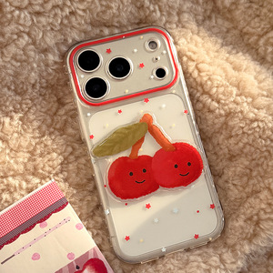 Suitable <b>for</b> <b>iPhone</b> 17 Pro Max, cartoon 3D cherry transparent soft case, precise cutouts, full coverage, shockproof phone case - Product Image 6