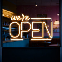 Flex DIY Neon Open Message Light up Led Neon Sign Lights para tiendas de negocios