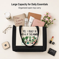 Sac fourre-tout en toile réutilisable écologique, design personnalisé mignon de dessins animés, pour les courses quotidiennes, cadeau, vente en gros, commande en gros