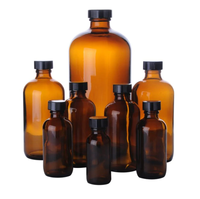 Grosir 15Ml 30Ml 60Ml 120Ml 240Ml 480Ml 960Ml Botol Kaca Amber Boston Botol Kaca Bundar