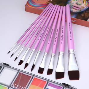 Kit Profesional de 10 Pinceles en Miniatura con Puntas de Pelo de Nailon para Acrílico, Óleo, Acuarela, Gouache y Pintura Facial para Artistas - Product Image 2