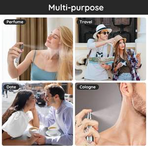 Flacons pulvérisateurs en verre ambré, bleu, vert, carrés, 5 ml, 10 ml, flacons de recharge, vaporisateur en aluminium, flacon de parfum populaire - Product Image 5