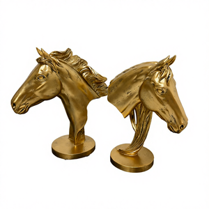 Statue de cheval Art Déco faite à la main en gros, sculpture de tête de cheval moderne, décoration de luxe pour la maison, le salon, le bureau, l'entrée, le hall - Product Image 4