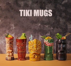 Ceramic Hawaiian Luau Party Mugs Drinkware <strong>Tiki</strong> Mugs Ceramic <strong>Tiki</strong> Decor Cute Exotic Cocktail <strong>Glasses</strong> - Product Image 4